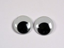 Wackelaugen, schwarz weiss,  16 mm, zum Annhen, Kunststoff